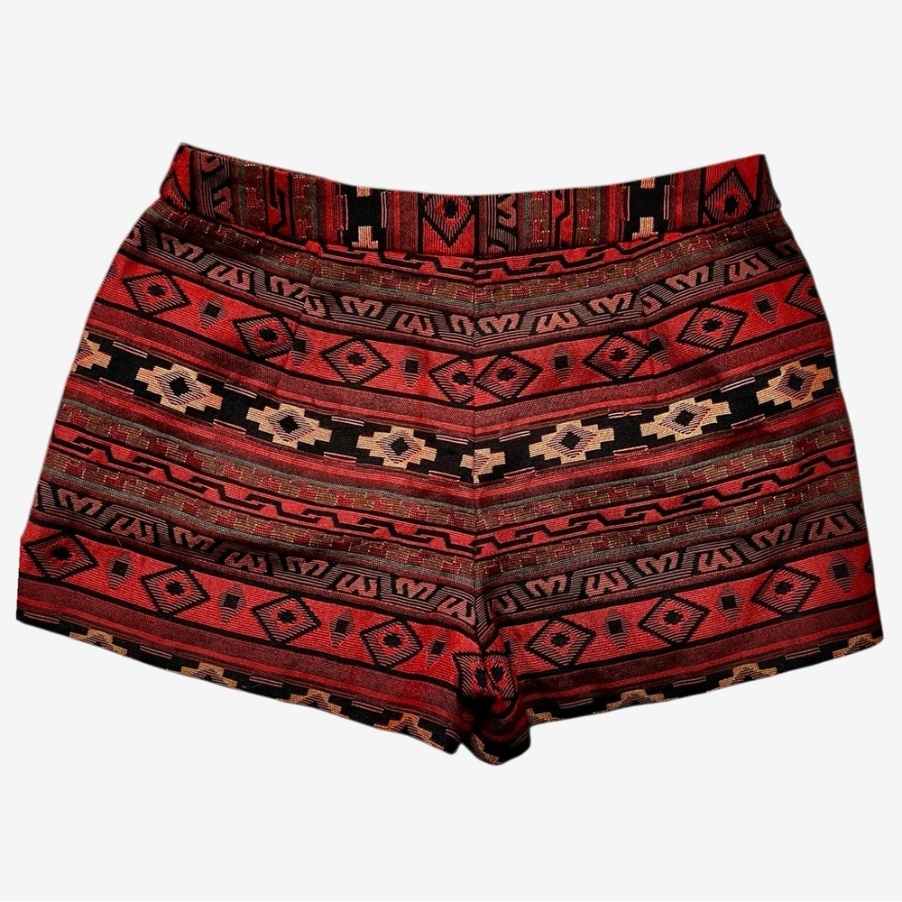 BCBGeneration Red and Black Tribal High Waist Shorts Like New 10 - Picture 3 of 6